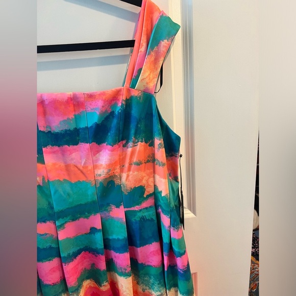 Vince Camuto Cap Sleeve Fit And Flare Multicolor Sleeveless Mini Dress - Picture 5 of 16